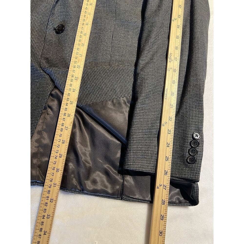 Ralph Lauren LRL 44L Steel Blue Gray Puppytooth Plaid Blazer Sport Coat - Picture 14 of 15
